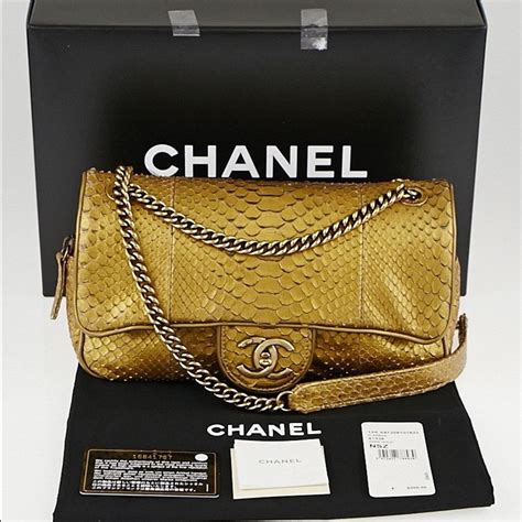 chanel gold python shiva flap bag|chanel metal flap bag.